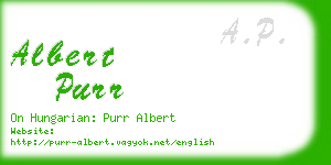 albert purr business card